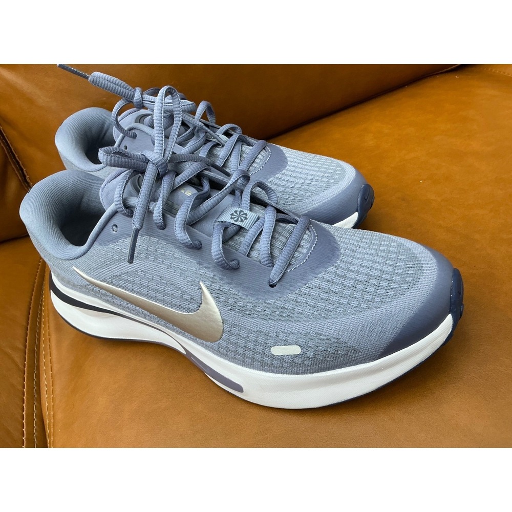 Nike Journey Run Running Shoes Womens 8.5 Indigo Metallic Silver Excellent